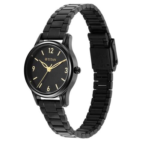 Buy Online Titan Quartz Analog Black Dial Stainless Steel Strap Watch ...