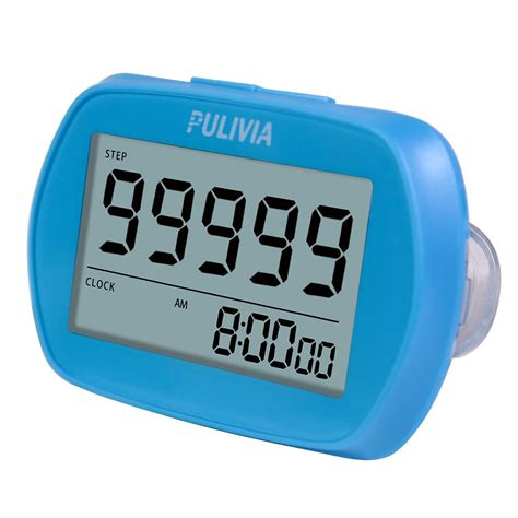 Buy PULIVIA Pedometer Step Counter with 12/24-Hour Clock, Blue Online ...