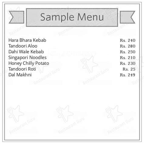 Menu at The Urban Courtyard, Bhopal