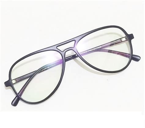 Buy Black Aviator Full Frame Eyeglasses Spectacle Frame with Zero Power ...