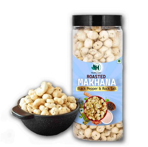 Roasted Makhana Black Pepper And Rock Salt – Healthyroots