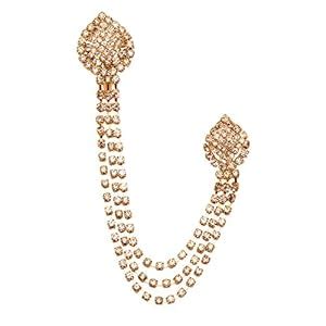 sanjog Impressive American Diamond Rhinestone Gold Party Brooch For Men ...