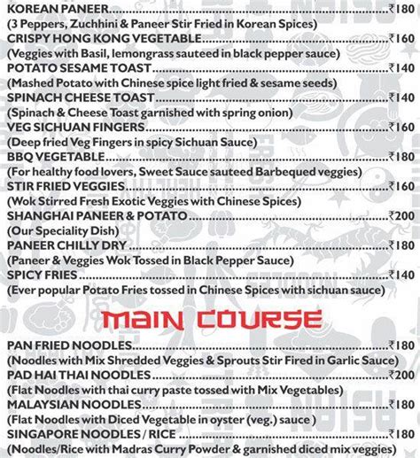 Menu at The Rolling Chin, Ahmedabad