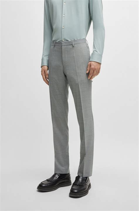 HUGO - Extra-slim-fit suit in houndstooth performance-stretch fabric ...