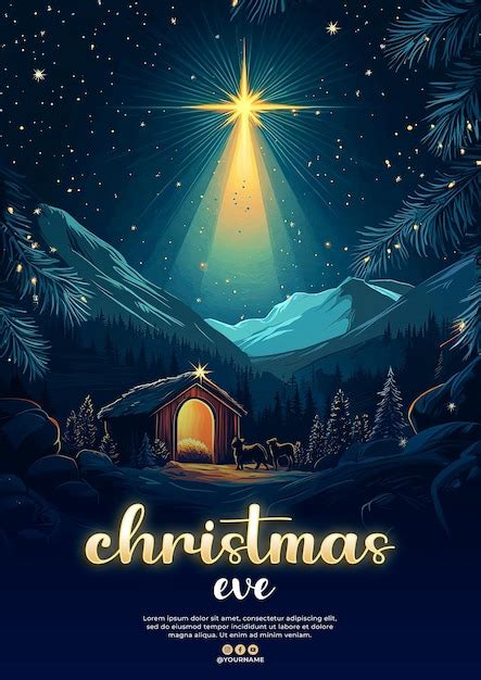 Christmas eve celebration poster with a stunning illustration of the ...