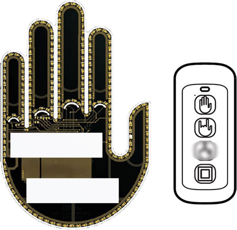 Pinzu Finger Gesture Light with Remote, LED Car Back Window Sign, Hand ...