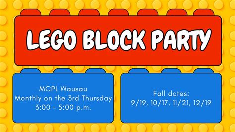 LEGO Block Party | MCPL Wausau, Marathon County Public Library (MCPL ...