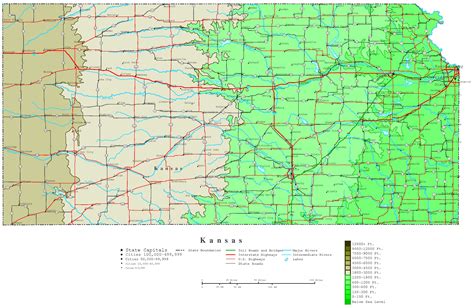 Elevation Map Of Kansas - Oconto County Plat Map
