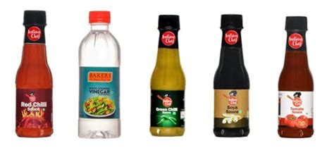 Bakers Vinegar 350ml & Indian Chef Tomato Sauce, Red Chilli Sauce ...