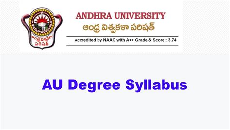 Andhra University Degree Syllabus 2025-26 - UG BA BCom BSc BCA BBA ...