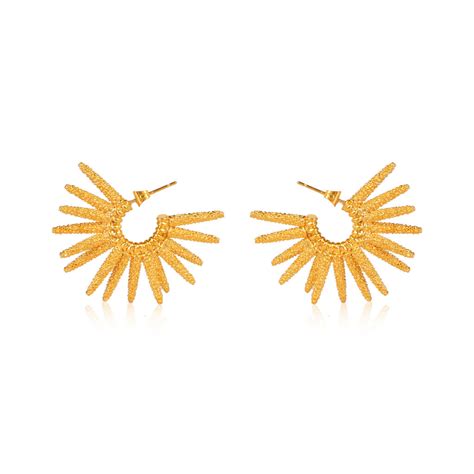 Solar 18K Gold Plated Earrings – Ash Designs