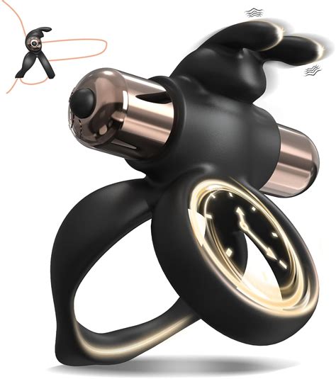 Amazon.com: Vibrating Double Cock Ring - Bunny Ears Penis Ring with 10 ...