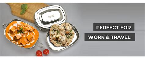 Buy Sumeet Stainless Steel Rectangle Lunch Box/Tiffin for Kids/School ...