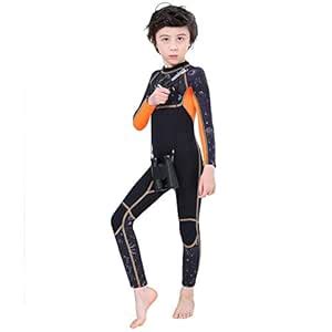 Full Body Kids Wetsuit Neoprene One Piece Warm Swimsuit 2.5MM for Girls ...