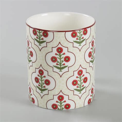 Buy INDIA CIRCUS Grey Poppy Flower Printed Coffee Mug- 2 Pcs - 360 ml ...