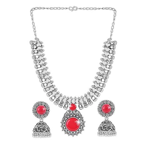 Yellow Chimes Jewellery Set for Women and Girls Traditional Silver ...