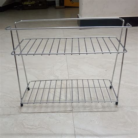 FindMine Stainless Steel 2 Tier Container Organizer Spice Rack Kitchen ...