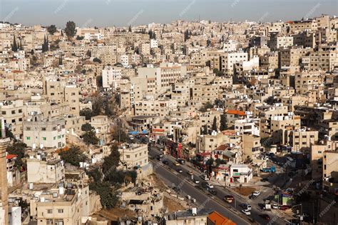 Premium Photo | Aerial view of amman city the capital of jordan city ...