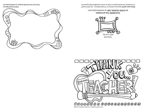 Free Printable Thank You Teacher Card Printable