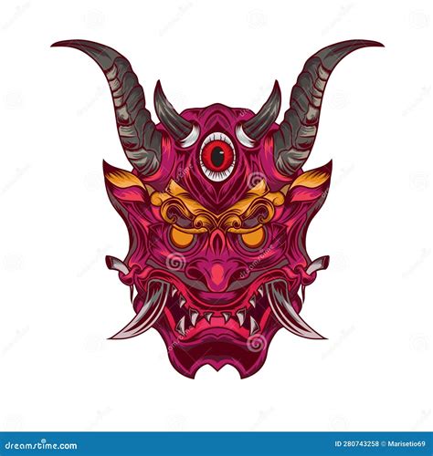 Vector Illustration of Head Devil Demon Red Monster. Good for Tshirt Artwork Printed Stock ...