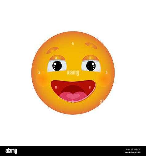 Emoticon with a big smile, Emoji reaction to messages for social ...