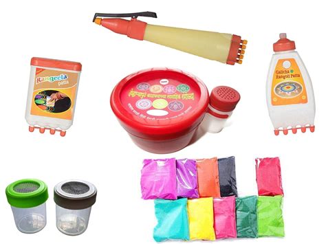 Buy Ready to Draw Rangoli Making Kit -1Saptahiki Set (7 pcs Stencil ...