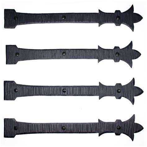 4 Pack 12 inch Faux Door Hinges Black Decorative Strap Hinge Wrought ...