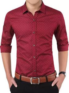 FUBAR Men Self Design Casual Maroon Shirt - Buy FUBAR Men Self Design ...