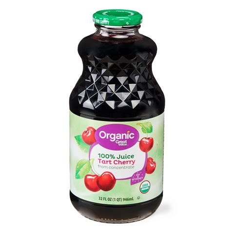 Great Value Organic 100% Tart Cherry Juice, 32 fl oz - Walmart.com ...