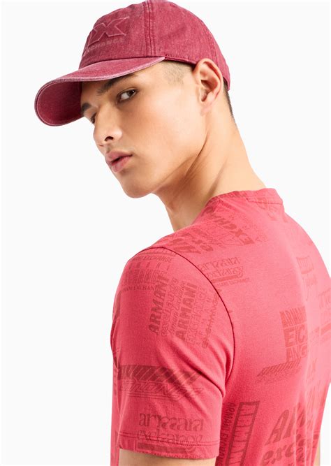 All Over Logo Red Regular Fit Jersey T-Shirt