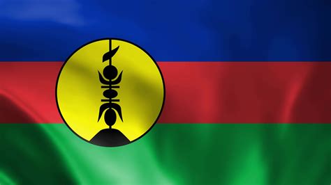 New Caledonia Flag. National 3d New Caledonia flag waving. Flag of New ...