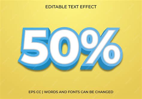 Discount 50 Editable Text Effect Bold 3D Typography for Sale Promotion ...