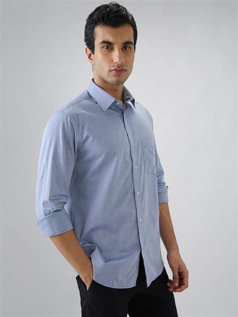 Colorplus Men Blue Regular Fit Dobby Casual Shirt – MyRaymond