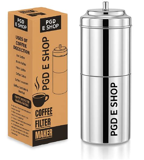 PGD Traditional Stainless Steel South Indian Filter Coffee Maker, 100ml ...