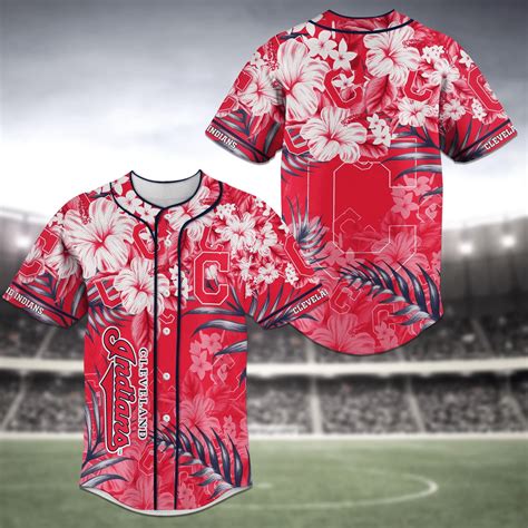 389 Cleveland Indians Mlb Baseball Jersey Shirt Flower - Hearthtops Store