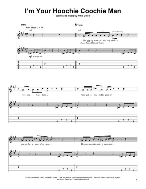I'm Your Hoochie Coochie Man by Muddy Waters Sheet Music for Guitar Tab ...