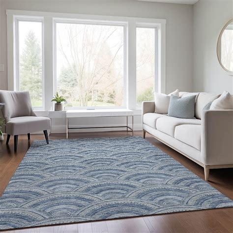 Addison Rugs Chantille ACN984DN 10 x 14 (ft) Loomed Denim Rectangular ...