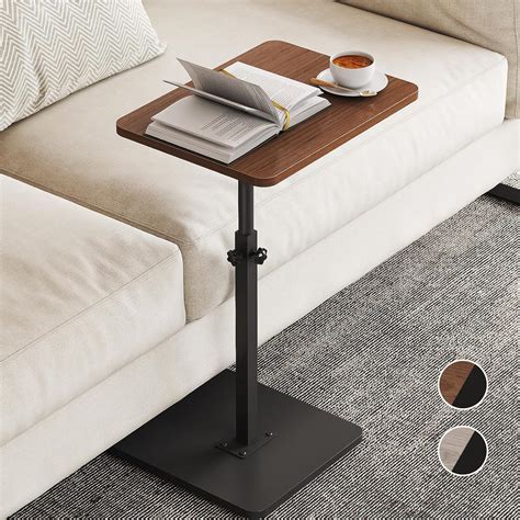 NiHome Minimalist Height Adjustable End Table, 360° Rotatable Sofa ...