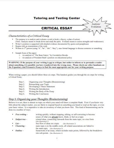 Critical Analysis Essay Example 的图像结果