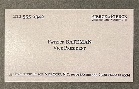 American Psycho Business Card Template 的图像结果