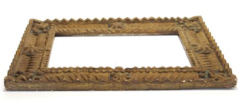 Spanish Colonial Baroque Deeply Carved Geometric Wood Frame For Sale at ...