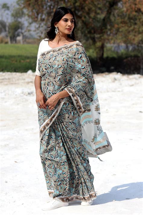 "Sapphire Mistic Rust" Cotton Saree