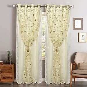 Buy GD Home Fabric Polyester Floral Window Curtain (5 Feet, Peach ...
