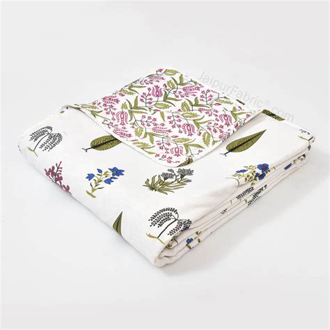 Green Calm Pure Cotton Double Bed Dohar – JaipurFabric®