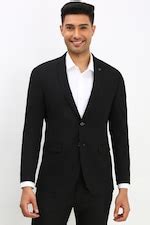 Buy Men Black Slim Fit Solid Formal Blazer Online - 39708610 | Allen Solly