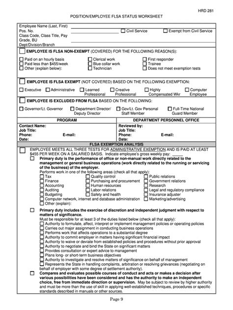 Fillable Online Guidelines to Determine FLSA Status - Department of ...