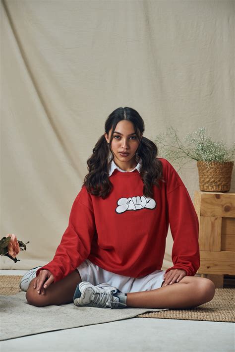 Candy Red Relaxed Fit Sweatshirt – Salud