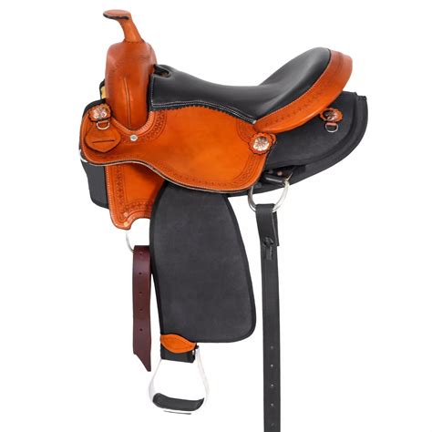 Western Barrel Racing Horse Saddle Pleasure Trail Floral Tooled Leather ...