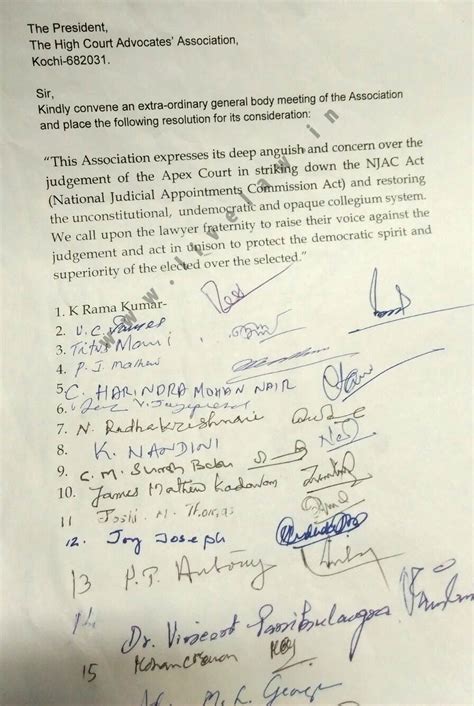 Kerala High Court Lawyers moves Resolution against #NJAC Judgment
