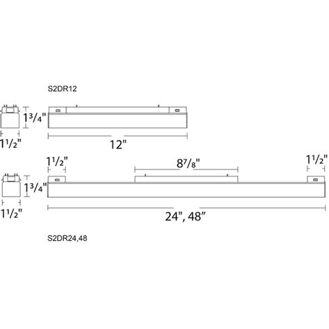 WAC Lighting S2DR24-1-F930BK Ventrix 1 Light 48 Black Track Fixtures ...
